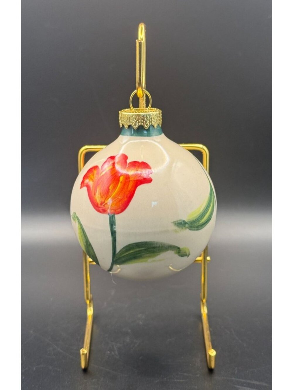 Heinen Delft Tulip Ornament Hand Painted Holland Porcelain Ball